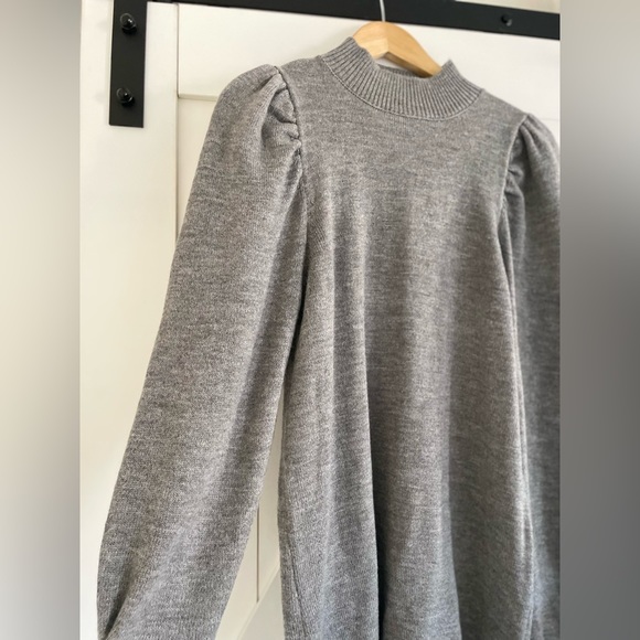 WAYF Morela Turtleneck Sweater‎ Dress in Grey - Picture 4 of 7